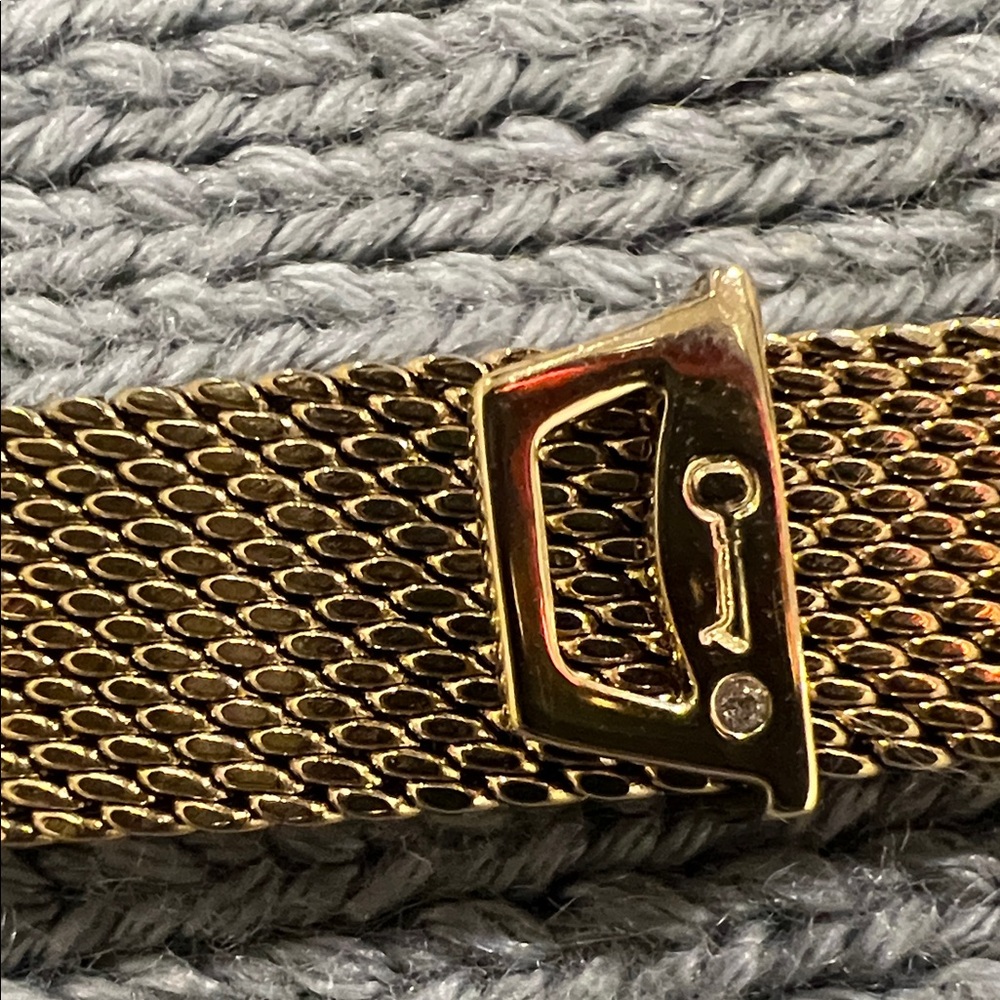 Stella & Dot Gold Mesh Bracelet with Turquoise and Crystal Details - Picture 5 of 8